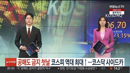 공매도 금지 첫날 코스피 역대 최대폭 상승…코스닥 '사이드카'