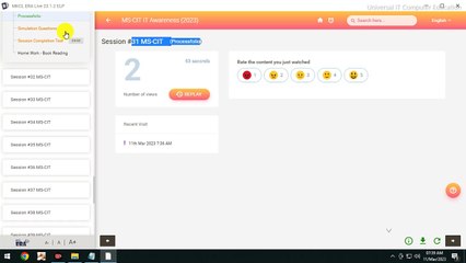 MSCIT Session 31 Simulation Questions