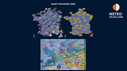 prévisions météo-villes du lundi 6 novembre 2023