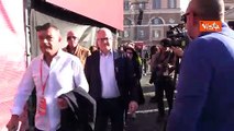 Manifestazione del Pd a Roma, l'arrivo di Roberto Gualtieri a piazza del Popolo