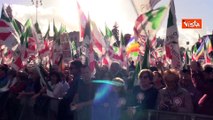 Manifestazione del Pd a Roma, piazza del Popolo canta Bella Ciao