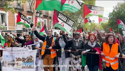 Presencia fugaz de Yolanda Díaz en la manifestación a favor de la autodeterminación del Sáhara Occidental