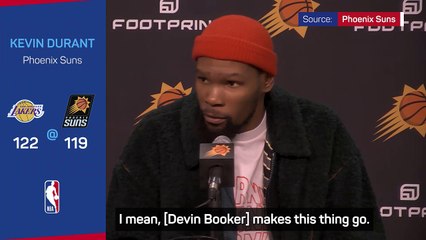 Durant admits Suns 'miss' Booker after Lakers loss
