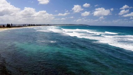 waves on the beach Drone view