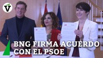 Firma del acuerdo entre PSOE y BNG para la investidura de Pedro Sánchez