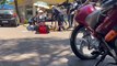Motociclista sofre ferimentos graves em acidente na Rua Paraná com Rua Visconde de Guarapuava