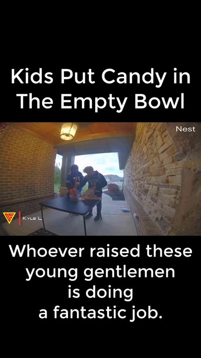 Kids Put Candy in The Empty Bowl Caught on Nest Camera | Doorbell Camera Video