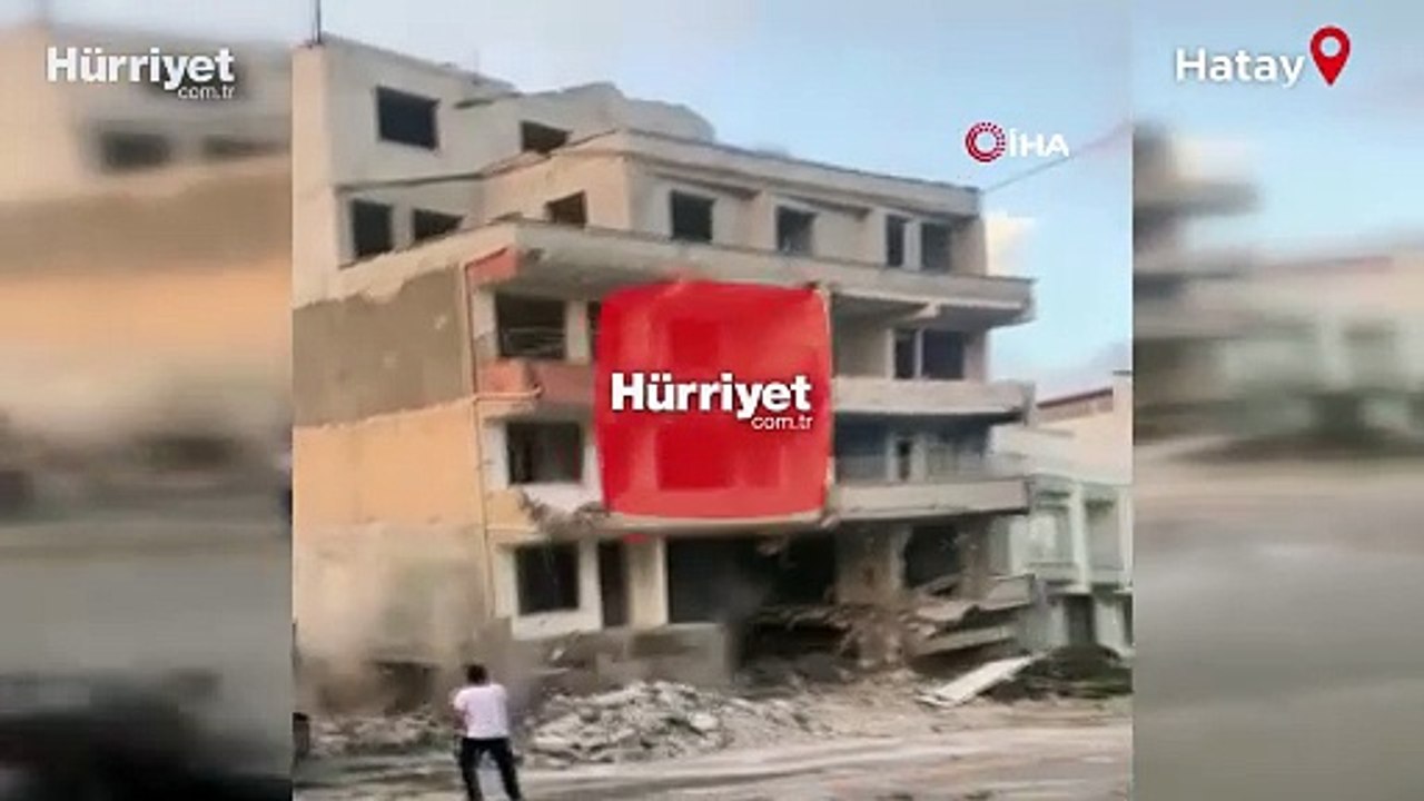 Hatay'da kontrollü yıkım sırasında bina çöktü