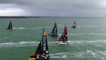 Transat Jacques Vabre Normandie Le Havre 2023 : LUNDI 06112023 - REPRISE DE COURSE - LORIENT OCEAN FIFTY - DRONE COURT