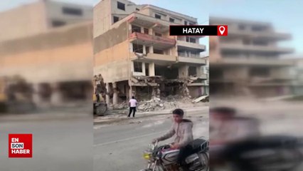 Hatay'da kontrollü yıkım sırasında bina çöktü