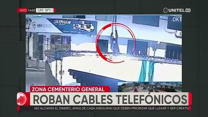Roban cables telefónicos en la zona Cementerio General en Santa Cruz