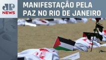 ONG faz ato em Copacabana para lembrar 1 mês da guerra Israel-Hamas nesta terça (07)