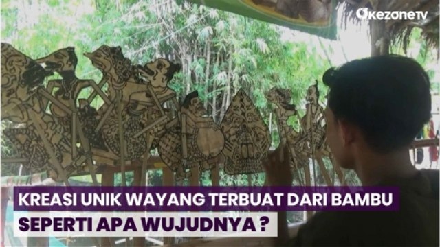 Pria di Tuban Membuat Wayang dari Anyaman Bambu untuk Memperingati Hari Wayang Sedunia