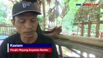 Perajin di Tuban, Jawa Timur Membuat Wayang dari Anyaman Bambu untuk Peringati Hari Wayang Sedunia