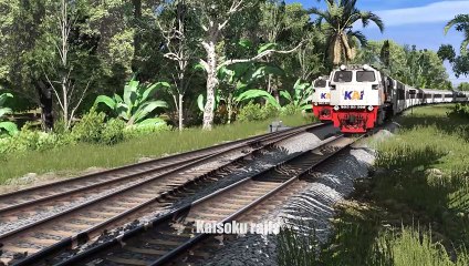 Kereta Api Berjalan Di Tikungan Tajam - Train Running At Sharp Bend