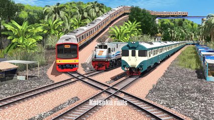 Kereta Api Melaju Cepat Di Turunan Silang