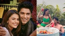 Udaariyan Fame Ankit Gupta 35th Birthday Goa Celebration, Green Bikini में Priyanka Chahar Pool..