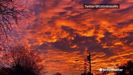 Vivid sunrises and sunsets mark the first Monday after daylight saving time
