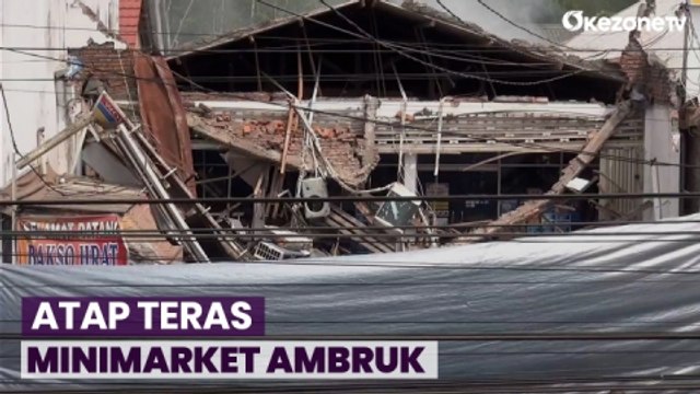 Atap Teras Minimarket Ambruk di Malang, 2 Pekerja Luka