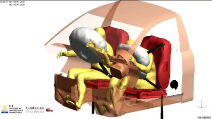 Crash test de un hombre y una mujer. Encuentra las diferencias