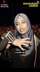 A hijab-clad woman boldly declares "Palestine stays in our hearts" at MG Road in Bangalore