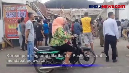 Dua Pekerja Terluka Akibat Atap Teras Minimarket Ambruk Malang
