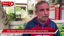 Okul binası yıkımda yan yatan bina tahliye edildi