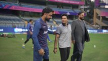 Indian cricket legend Sachin Tendulkar meets Afghanistan team and Rashid Khan