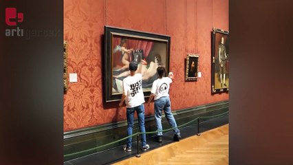 Just Stop Oil'den National Gallery'de eylem: Rokeby Venüs'ünün camını kırdılar, 40 protestocu gözaltında