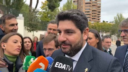 El presidente murciano, Fernando López Miras, este martes, en Madrid, en la presentación del Año Jubilar.