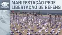 Ato em Copacabana marca 1 mês da guerra entre Israel-Hamas