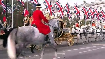 King departs Westminster after State Opening of Parliament