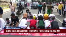 Massa Aliansi Indonesia Mapan Sujud Syukur Putusan MK Nomor 90 Tak Dibatalkan