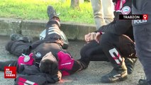 Trabzon'da 'dur' ihtarına uymayan sürücünün otomobille çarptığı polis yaralandı