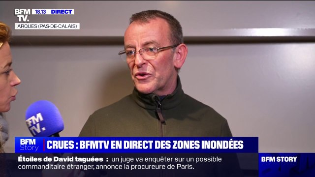 On ne pensait pas que l'eau serait montée aussi haut : le désarroi de cet habitant d'Arques, dans le Pas-de-Calais, affecté par les crues