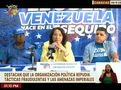 Caracas | PPT exhorta a los ciudadanos a participar en el referéndum consultivo este 3 de diciembre