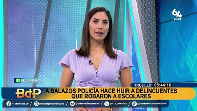Trujillo: policía de tránsito ahuyenta a balazos a delincuente que asaltó a escolares