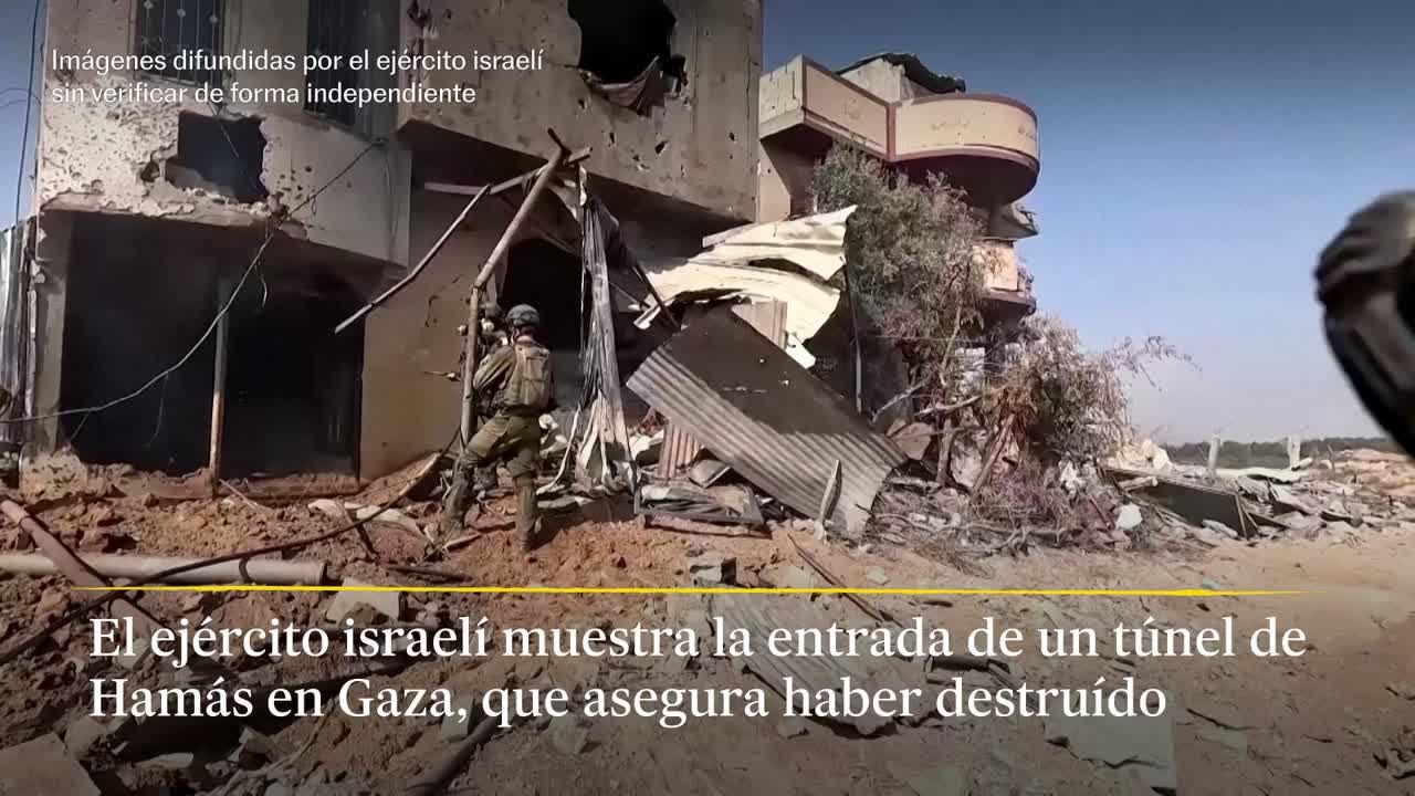 El ejército israelí difunde imágenes de la supuesta destrucción de un túnel de Hamás