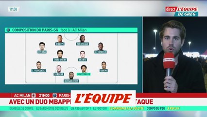 Avec Mbappé et Kolo Muani en attaque face à l'AC Milan - Foot - C1 - PSG
