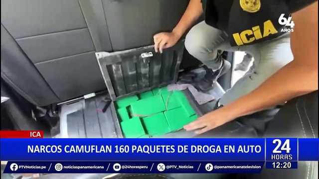 Ica: PNP incauta 160 paquetes de droga camufladas en camioneta