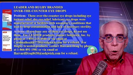 LEADER and Rugby branded Over-the-counter Eye Drops Are Contaminated