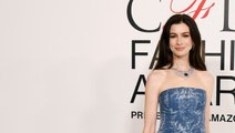 Anne Hathaway Channeled Britney Spears In a Double Denim Set and Lots of Diamonds