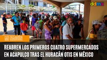 Largas filas en Acapulco por la reapertura de supermercados tras el paso del huracán Otis