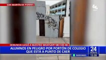 SMP: Alumnos en peligro por portón de colegio que está a punto de caer