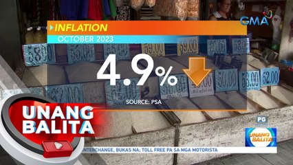 Inflation rate nitong Oktubre, bumaba sa 4.9% | UB