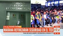 Resguardo policial en puertas del TED Santa Cruz