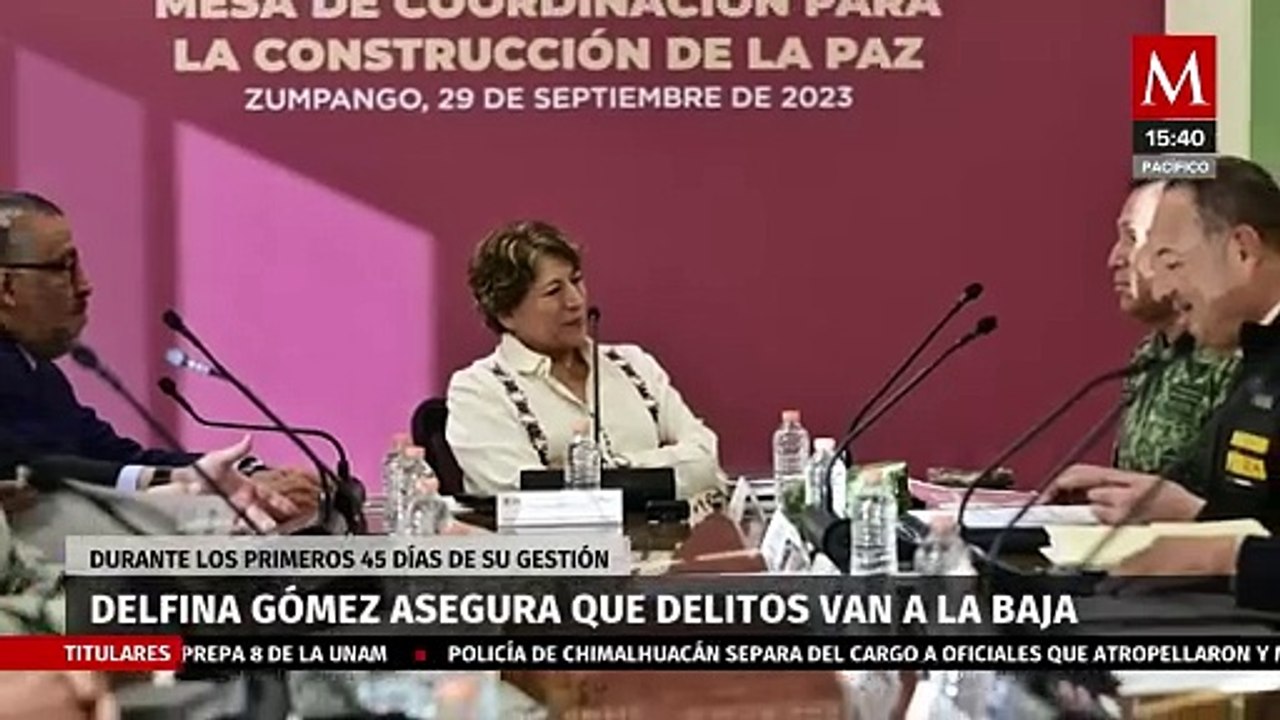 Delfina Gómez asegura que Edomex va por buen camino en seguridad