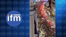 Miles de personas se congregaron en la icónica Gran Vía para manifestarse contra el presidente del Gobierno español, Pedro Sánchez