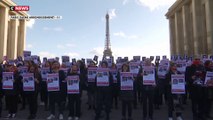 Un rassemblement pour la libération des otages du Hamas au Trocadéro