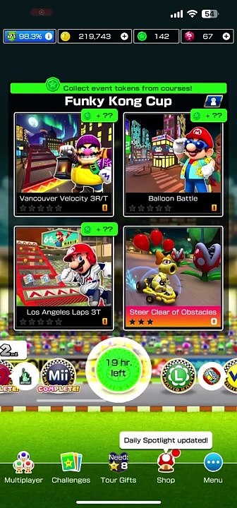 Mario Kart Tour - Funky Kong Cup Tokens Aplenty Gameplay (Autumn Tour 2023)